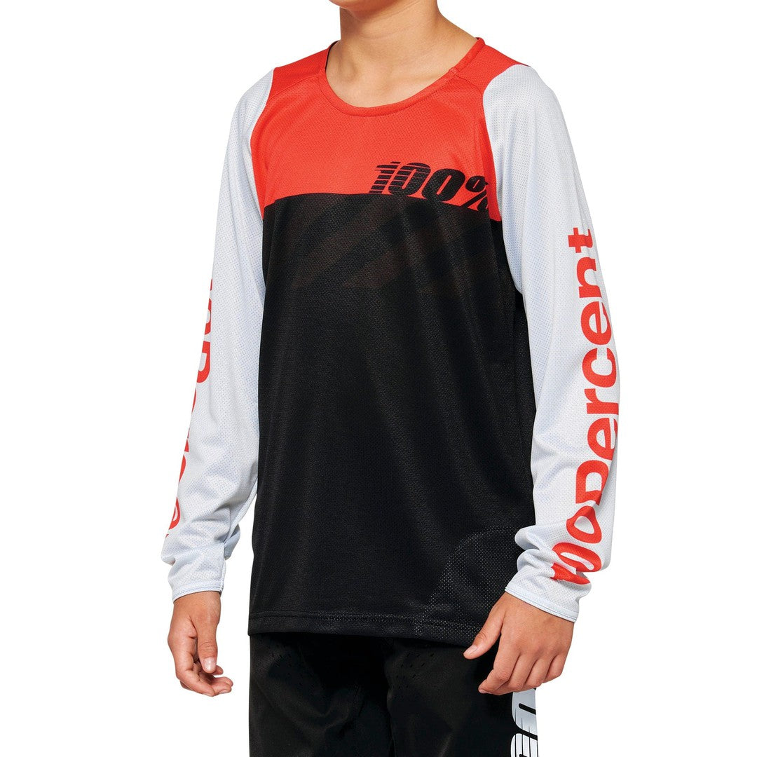 100 Percent R-CORE Youth Jersey Black/Racer Red