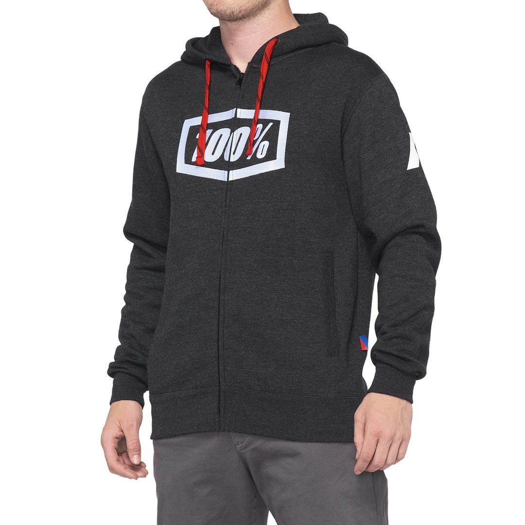 100 Percent SYNDICATE Fleece Zip Hoodie Black Heather