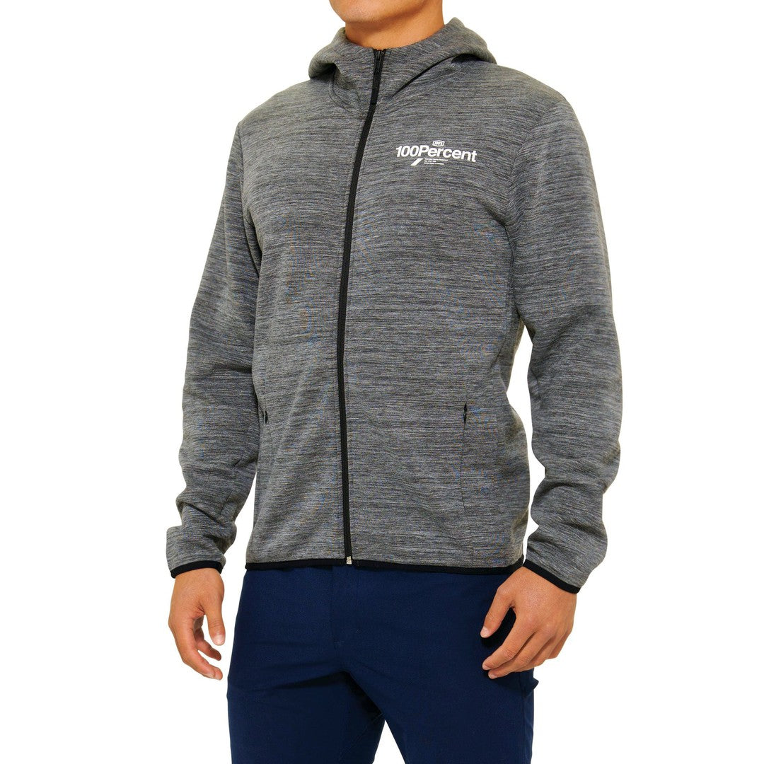 100 Percent RORIK Tech Zip Hoodie Heather Charcoal