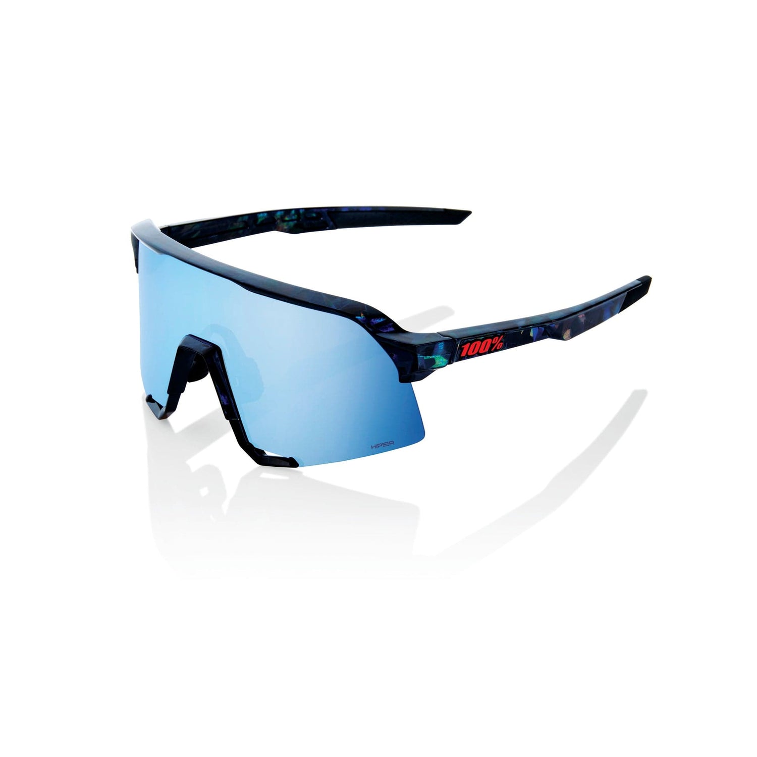 100 Percent Eyewear S3 - Black Holographic - HiPER Blue