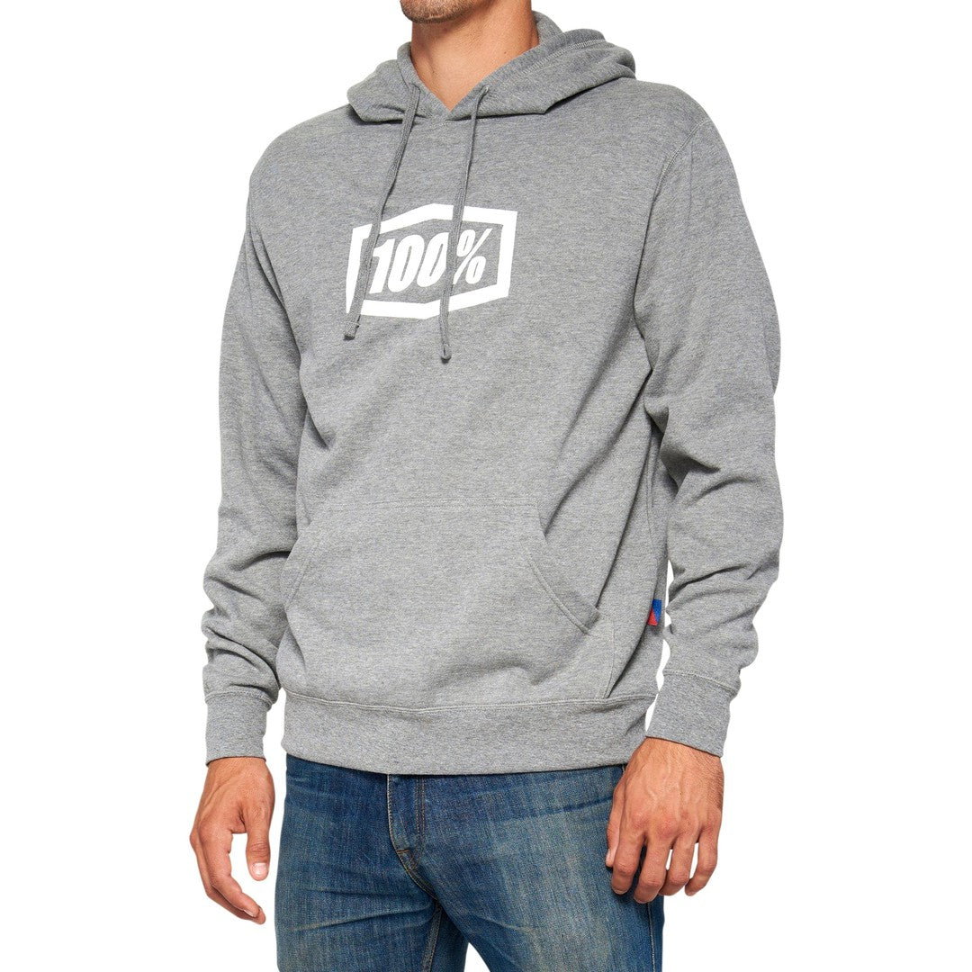 100 Percent ICON Pullover Hoodie Fleece Heather Grey