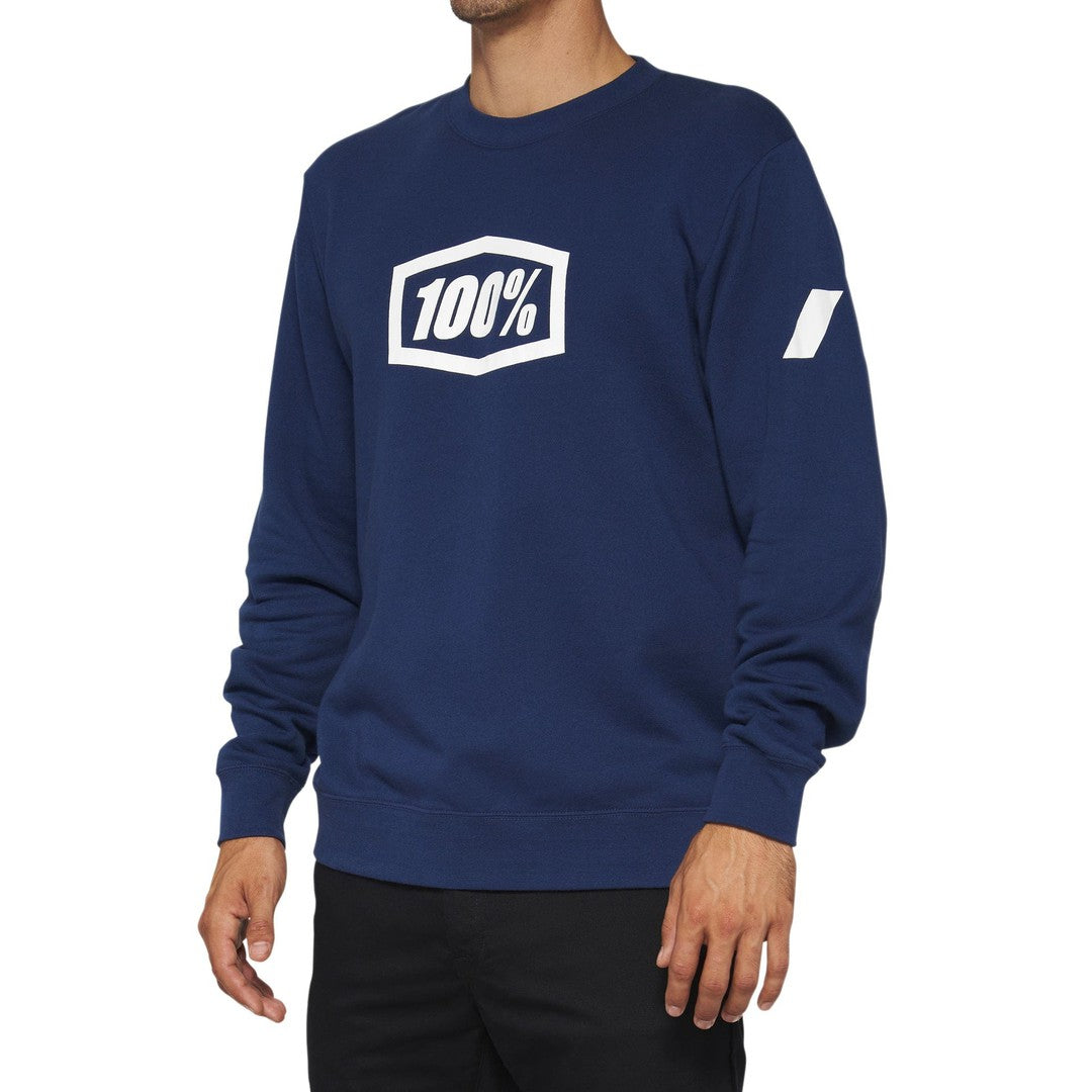 100 Percent ICON Pullover Crewneck Fleece Navy