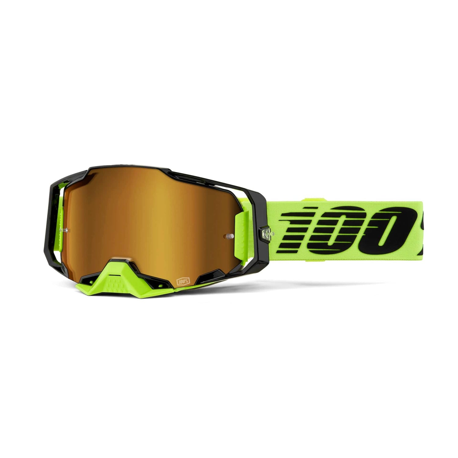 100 Percent ARMEGA Goggle Neon Yellow - Mirror Gold