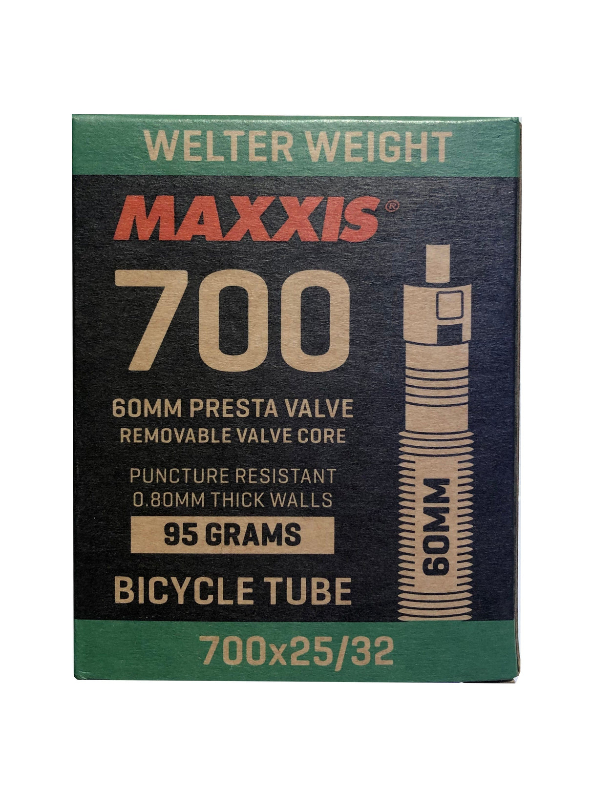 MAXXIS Tube Welter Weight 700x25 32C Presta FV RVC 60mm