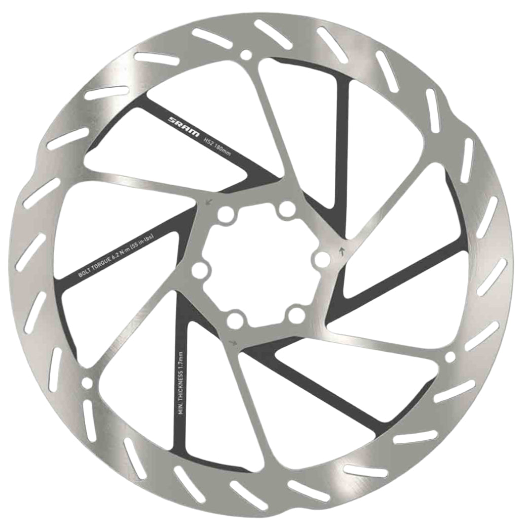 SRAM Rotor HS2 220mm 6-bolt (includes Steel rotor bolts) Rounded