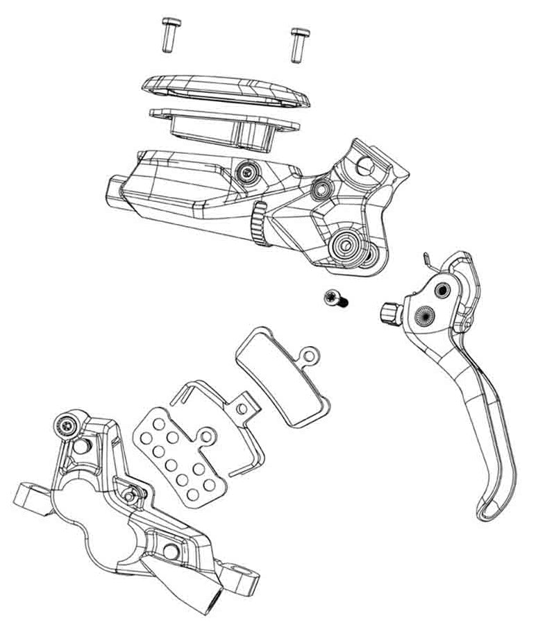 SRAM LEVER ASSEMBLY ALLOY (NO HOSE, INCL BARB & OLIVE) DIFFUSION