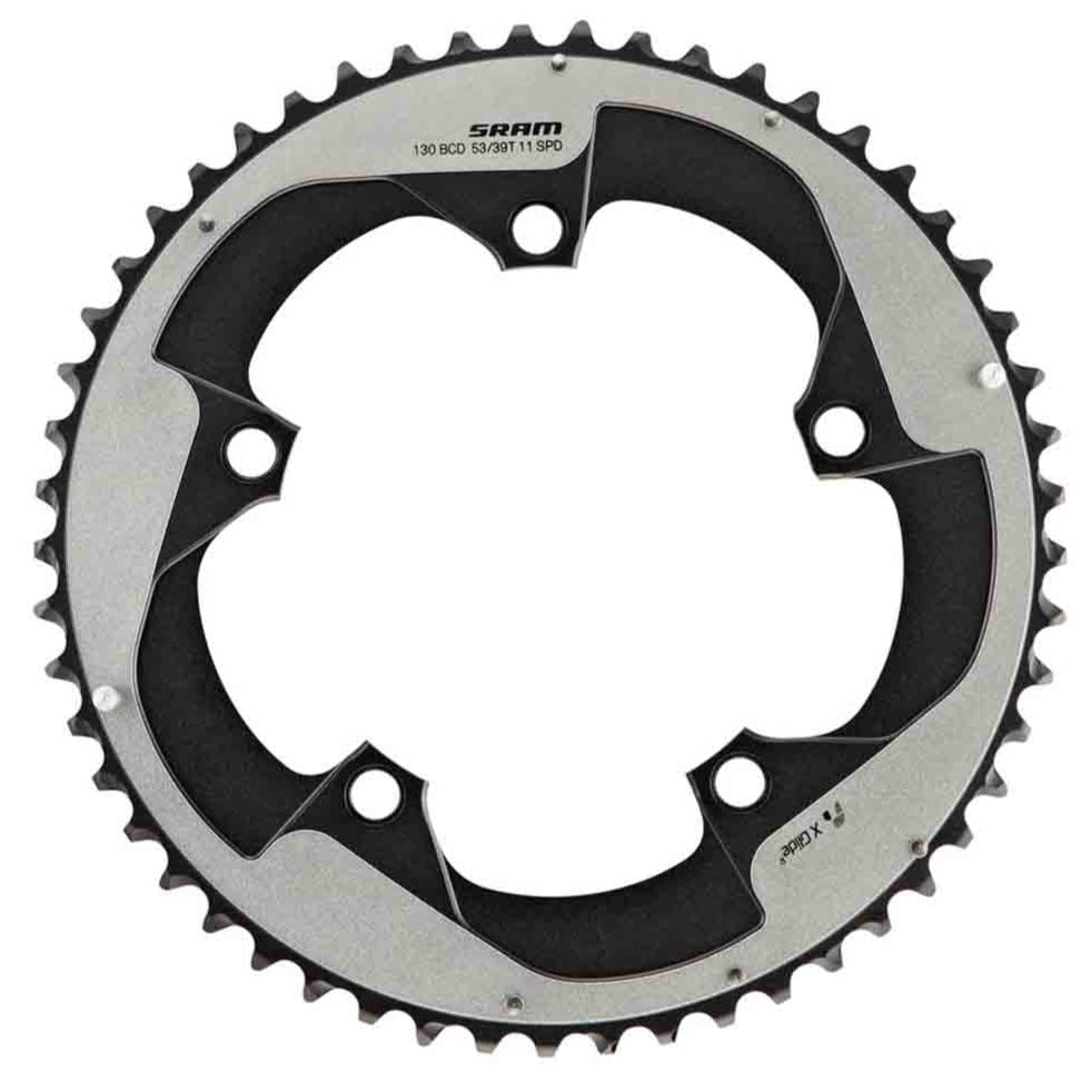 SRAM Chainring Road 53 Tooth 11 Speed Yaw S2 2 Pin 130 BCD Falcon Grey