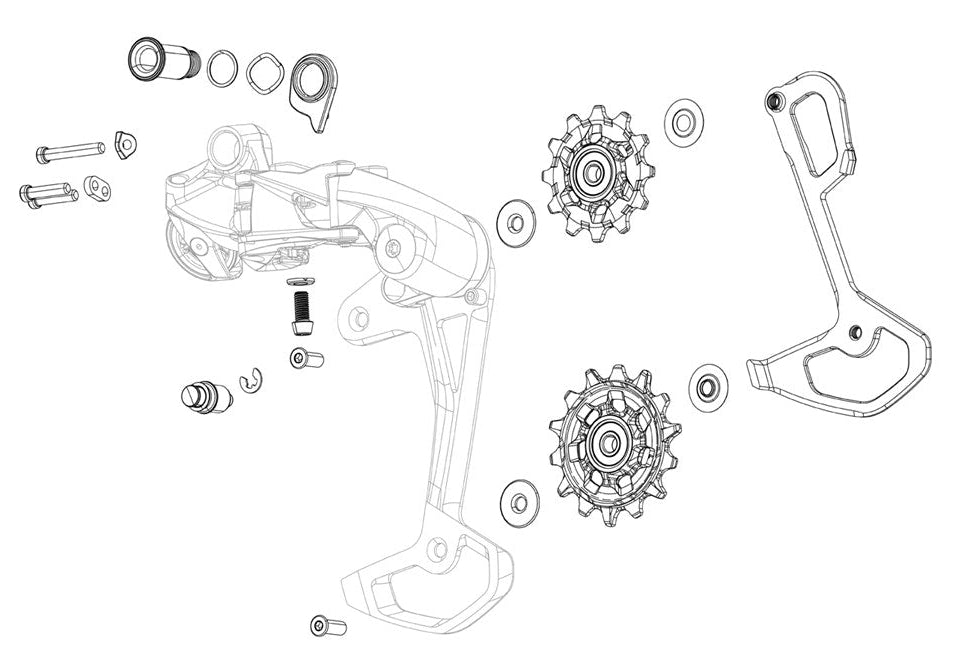 SRAM X0 Type 2 Rear Derailleur 10 Speed Inner Cage Long