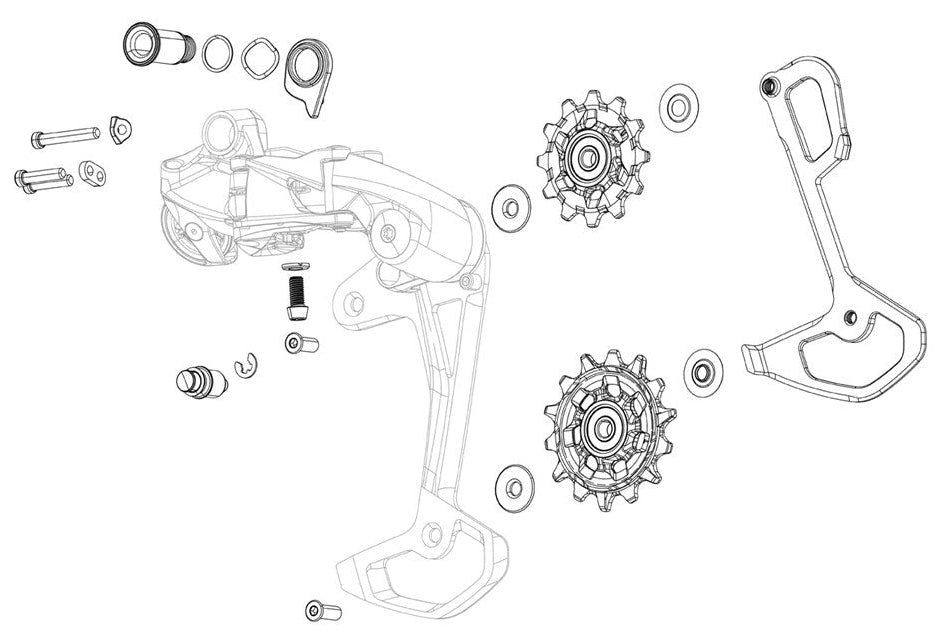 SRAM REAR DERAILLEUR PULLEY KIT X0 T-TYPE EAGLE AXS (INCLUDES 14T