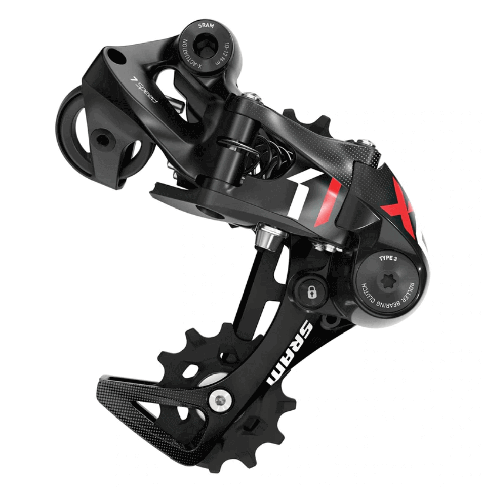 SRAM RD X01 DH TYPE 2.1 MED 10S RED, X01 DH Type 2.1 Rear Derailleur 10 Speed Medium Cage Red