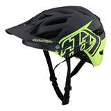 Troy Lee Designs A1 AS MIPS Helmet - Classic Grey/Green Left Side