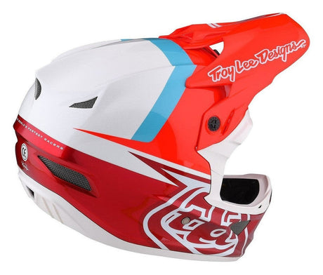 TLD D3 AS Fiberlite Helmet Slant Red Back Angle Right
