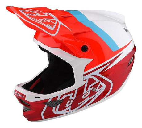 TLD D3 AS Fiberlite Helmet Slant Red Front Angle Left