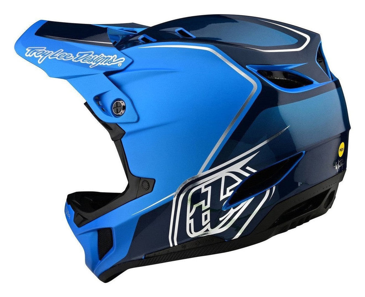 TLD D4 AS Composite Helmet Shadow Blue Back Angle Left