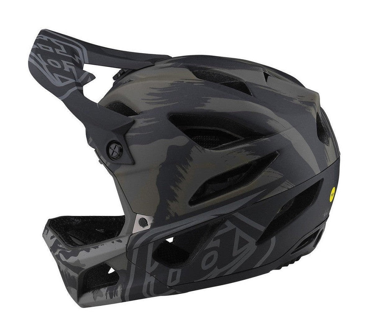 TLD Stage MIPS Helmet Brush Camo Military Back Angle Left