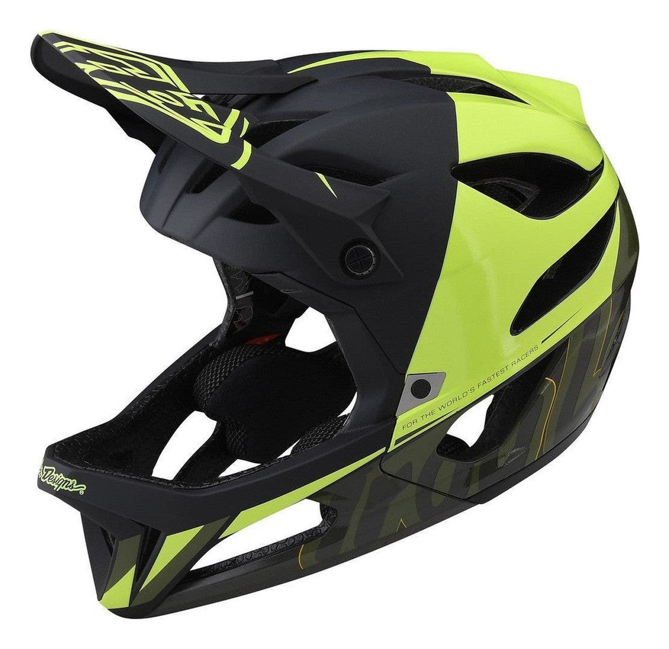 TLD Stage MIPS Helmet Nova Glow Yellow Front Angle Left