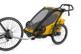 Thule Chariot Sport 1 Trailer Yellow Black Bike Attached