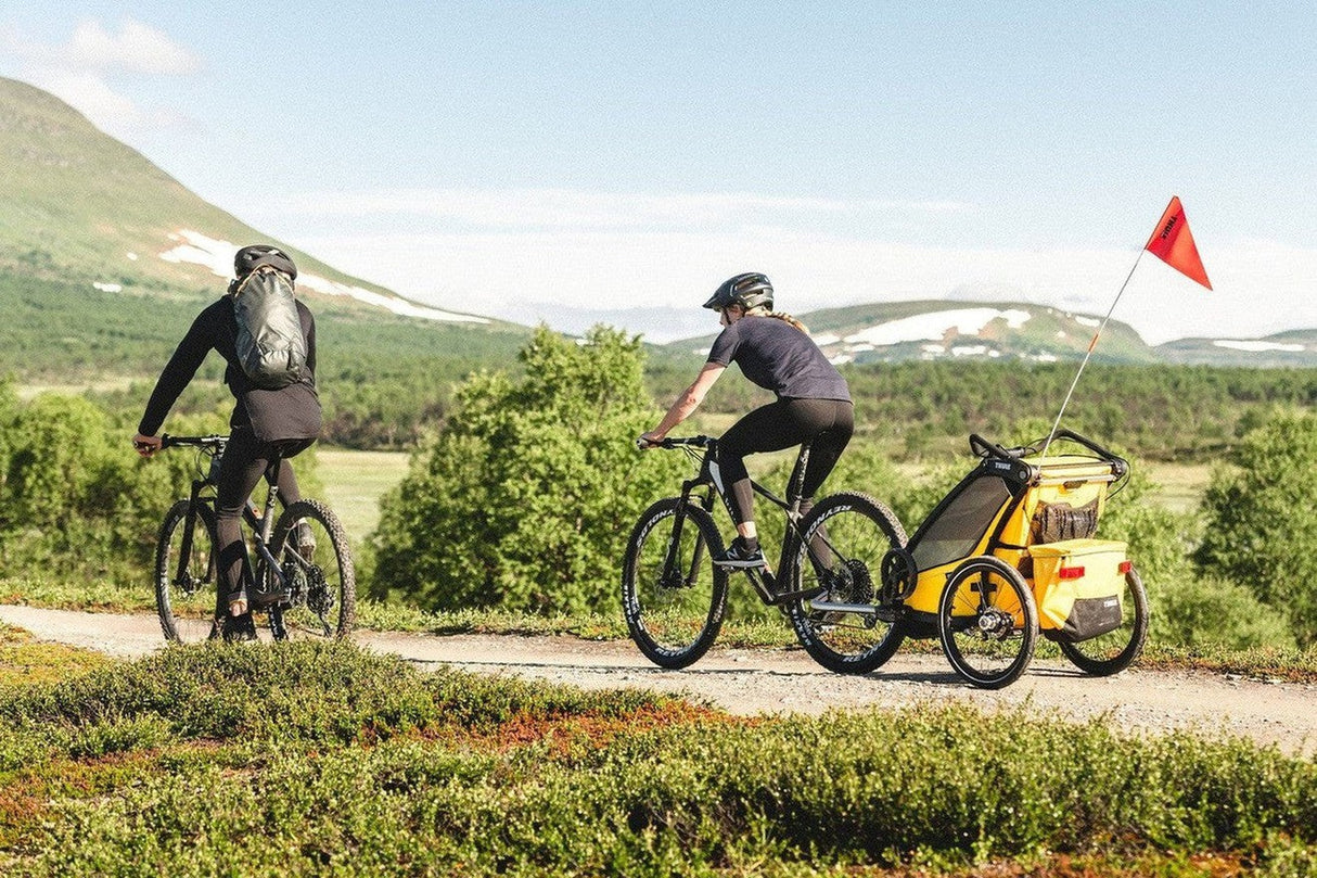 Thule Chariot Sport 1 Trailer Yellow Black Lifestyle Bike