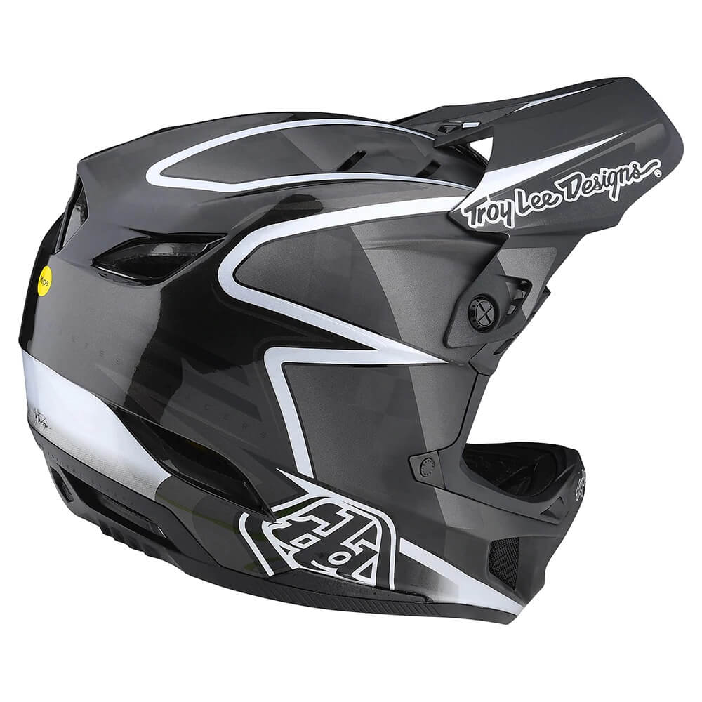 Troy Lee Designs D4 Carbon Bike Helmet - Lines Black/Gray