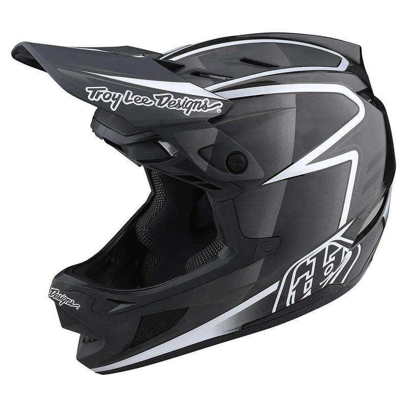 Troy Lee Designs D4 Carbon Helmet - Lines Black/Gray