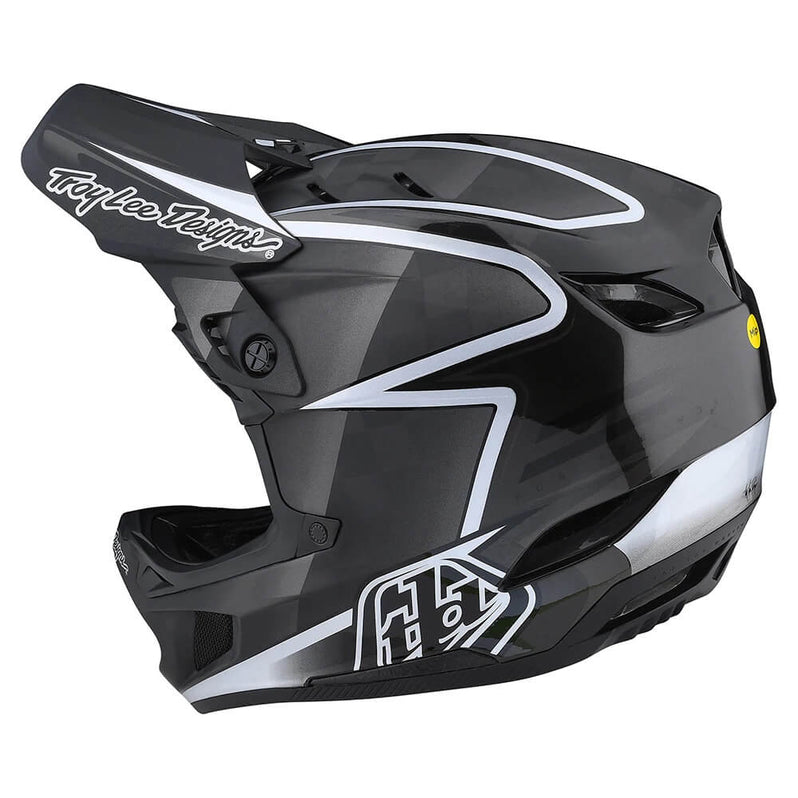 Troy Lee Designs D4 Carbon Full Face Helmet - Lines Black/Gray