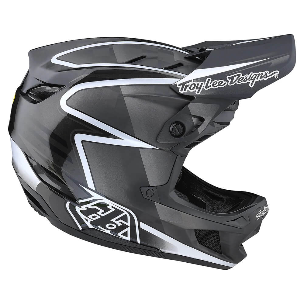 Troy Lee Designs D4 Carbon Full Face Bike Helmet - Lines Black/Gray