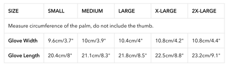 Troy Lee Designs Flowline Glove Size Chart